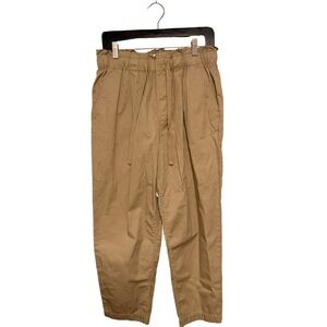 LOFT Pants XS Tan Khaki Paperbag Waist Tapered Cotton Casual Chino Trousers